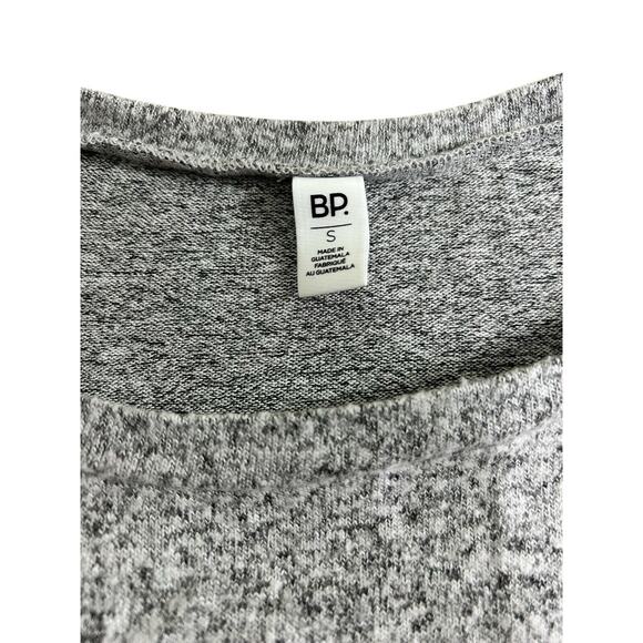 BP. Heather Gray Ruffle Blouse Sz Small Long-Sleeve Soft Pullover Top Casual - Picture 4 of 5